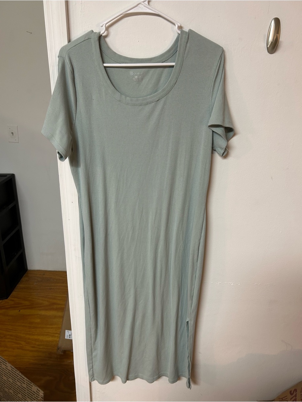 No Boundaries Sage Green Scoop Neck Tunic Dress